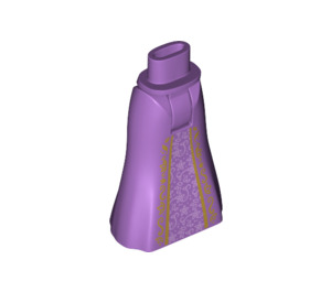 LEGO Friends Hip with Long Skirt with Gold Trim and Lavender Lace (Thick Hinge) (15875 / 37812)