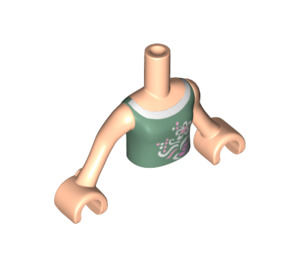 LEGO Friends Torso, with Sand Green Top with White Flowers Pattern (92456)