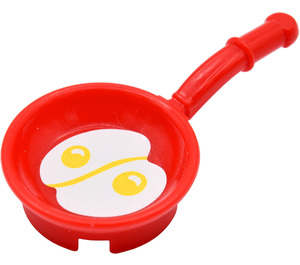 LEGO Frying Pan med buet Håndtere med Fried Eggs Klistermærke