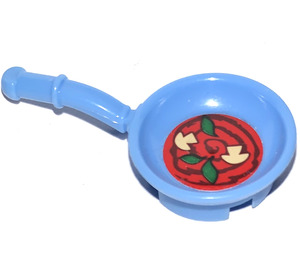 LEGO Frying Pan met Gebogen Handvat met Mushrooms en Herbs Sticker