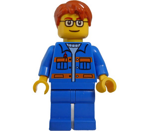 LEGO Garage Worker met Blauw Jacket minifiguur