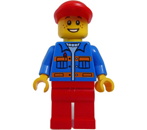 LEGO Garbage Collector with Blue Jacket and Red Cap Minifigure