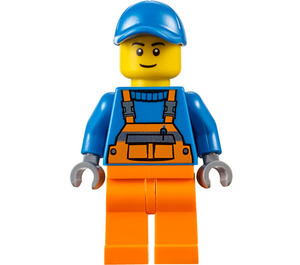 LEGO Garbage Collector with Orange Bib Overalls Minifigure