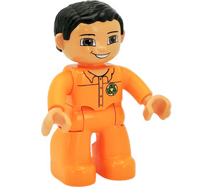 LEGO Garbage man Duplo Figure with Brown Eyes