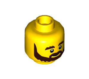 LEGO Garbage Mann Grant Minifigur Hode (Forsenket solid knott) (3626 / 16120)