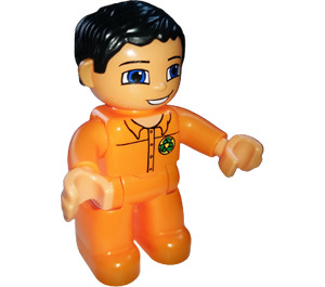 LEGO Garbage Worker Duplo figur med blå ögon