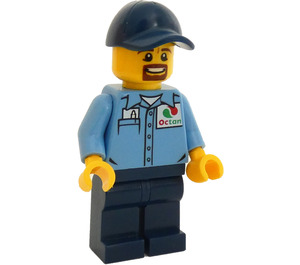 LEGO Gas Station Worker mit Dark Blau Schlauch Minifigur