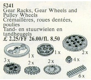 LEGO Gear Rack and Wheels, Wedge-Belt and Crown Wheels Set 5241