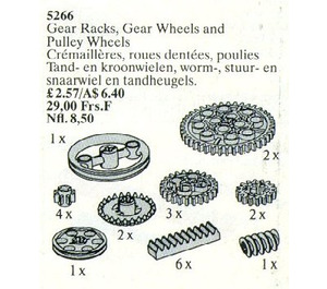 LEGO Gear Racks, Gear Wheels and Pulley Wheels Set 5266