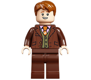 LEGO George Weasley with Reddish Brown Suit and Dark Orange Tie Minifigure