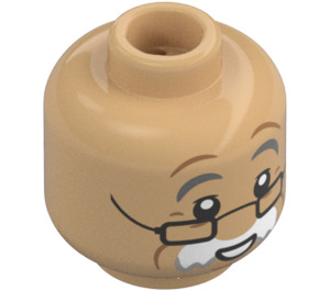 LEGO Geppetto Minifigure Head (Recessed Solid Stud) (3274)