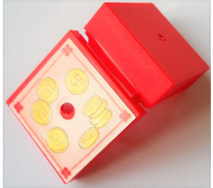 LEGO Gift Parcel mit Film Scharnier mit Coins Aufkleber (33031)