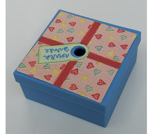 LEGO Gift Parcel mit Film Scharnier mit Gift Wrapping mit Herzen Aufkleber (33031)