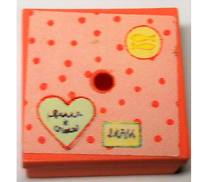 LEGO Gift Parcel with Film Hinge with Heart and Salmon Sticker (33031)