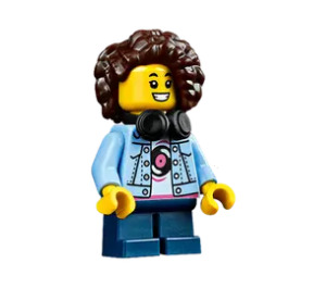 LEGO Girl - Black Headphones and Bright Light Blue Jacket Minifigure