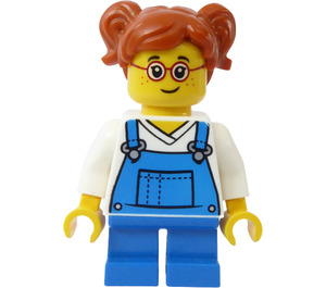 LEGO Meisje in Blauw Overalls Minifiguur