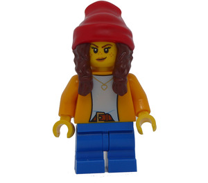LEGO Girl dans Bright Light Orange Jacket Figurine