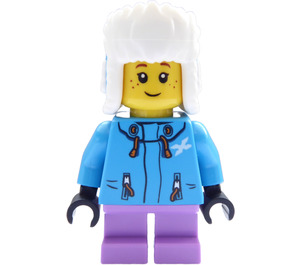 LEGO Pige i Mørk Azure Jakke Minifigur