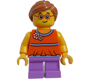 LEGO Girl in Oranje Shirt minifiguur