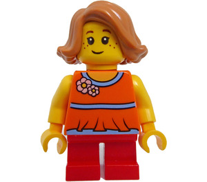 LEGO Dziewczyna W Pomarańczowy Koszula Minifigurka