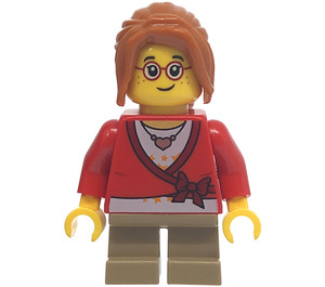 LEGO Girl im rot Sweater Minifigur