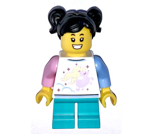 LEGO Girl in Shirt met Unicorn minifiguur