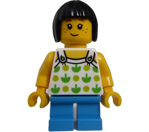 LEGO Mädchen im Weiß Hemd mit Grün Print Minifigur