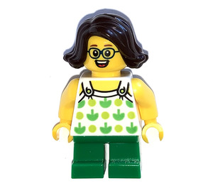 LEGO Girl im Weiß Shirt mit Anlage Muster Minifigur