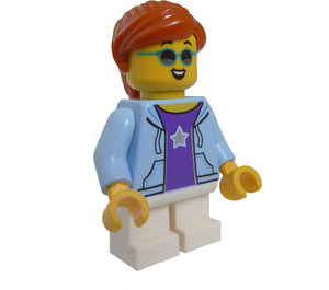 LEGO Girl (Open Hoodie over Purple Shirt) Figurine