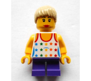 LEGO Pige, Skjorte med Rainbow Stjerner Minifigur