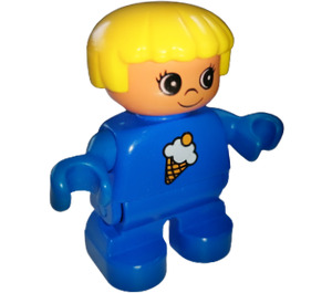 LEGO Girl with Blue top and Ice Cream Pattern Duplo Figure