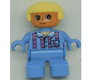 LEGO Dívka s Modrá Horní Duplo Figurka