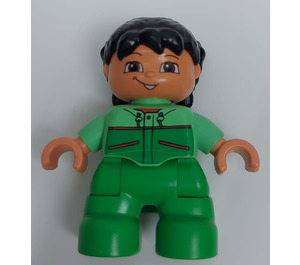 LEGO Girl with bright green legs and top Duplo Figure