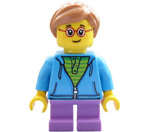 LEGO Meisje met Donker azuurblauw Hoodie Minifiguur