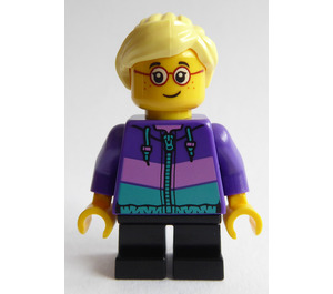 LEGO Girl with Dark Purple Jacket Minifigure