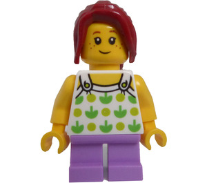 LEGO Girl avec Green Patterned Shirt Figurine