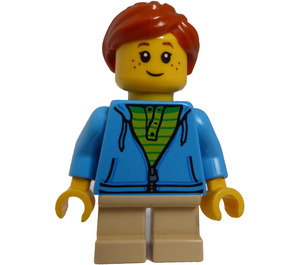 LEGO Pike med Hettegenser over Lysegrønn Striped Skjorte Minifigur