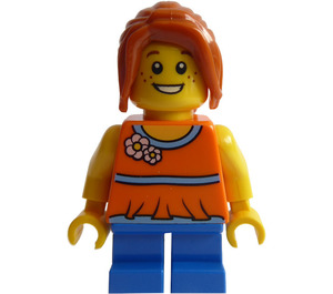 LEGO Girl met Oranje Flowery Blouse minifiguur