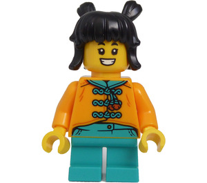 LEGO Ragazza con Arancione Superiore Minifigure