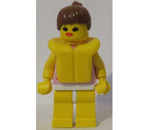 LEGO Dívka s Růžová Košile a Záchranná vesta Minifigurka