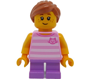 LEGO Fille avec Rose Striped Chemise Minifigurine