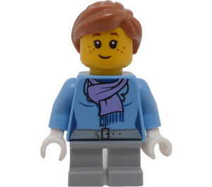 LEGO Meisje met Paars Sjaal Minifiguur