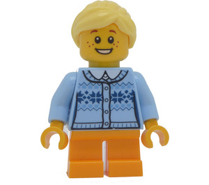 LEGO момиче с пуловер и Freckles Минифигурка