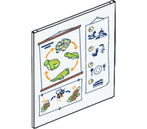 LEGO Glass for Frame 1 x 6 x 6 with Animal Diagrams (42509)