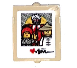 LEGO Glass for Window 1 x 2 x 2 with Foto of Misako, Wu and Flashback Garmadon Sticker (35315)