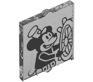 LEGO Glass for Window 1 x 2 x 2 with Steamboat Willie (35315 / 104673)