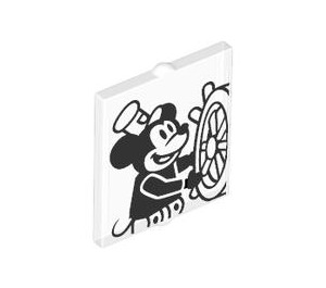 LEGO Verre for Fenêtre 1 x 2 x 2 avec Steamboat Willie (35315 / 104673)