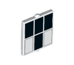 LEGO Glass for Window 1 x 2 x 2 with White and Black Panel (24414 / 60601)