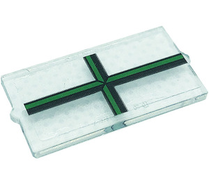 LEGO Glas for Fenster 1 x 2 x 3 mit Dark Green Fenster Panes Aufkleber (35287)
