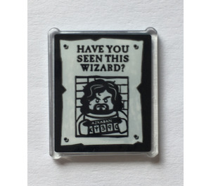 LEGO Glass for Window 1 x 2 x 3 with Have You Seen This Wizard (Sirius Black) Poster Sticker (35287)